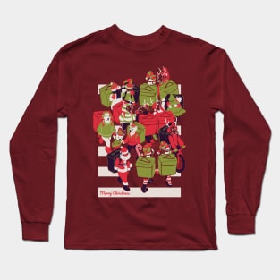 Urban city life Merry Christmas delivery Long Sleeve T-Shirt